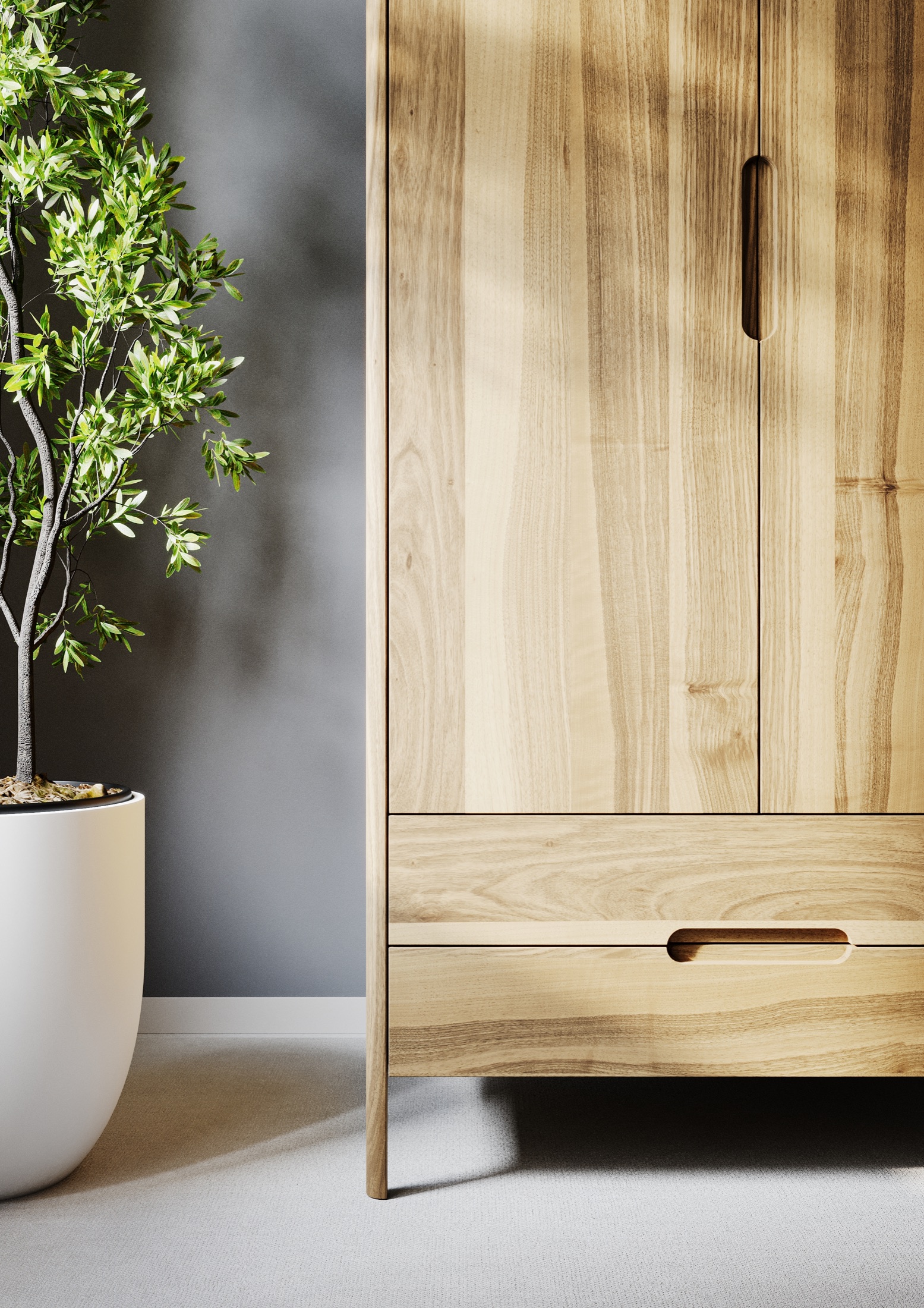 Linea-D Como Kleiderschrank aus Massivholz