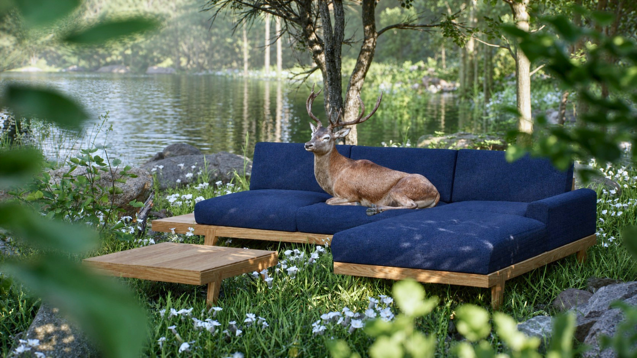 Linea-D Polstersofa in der Natur